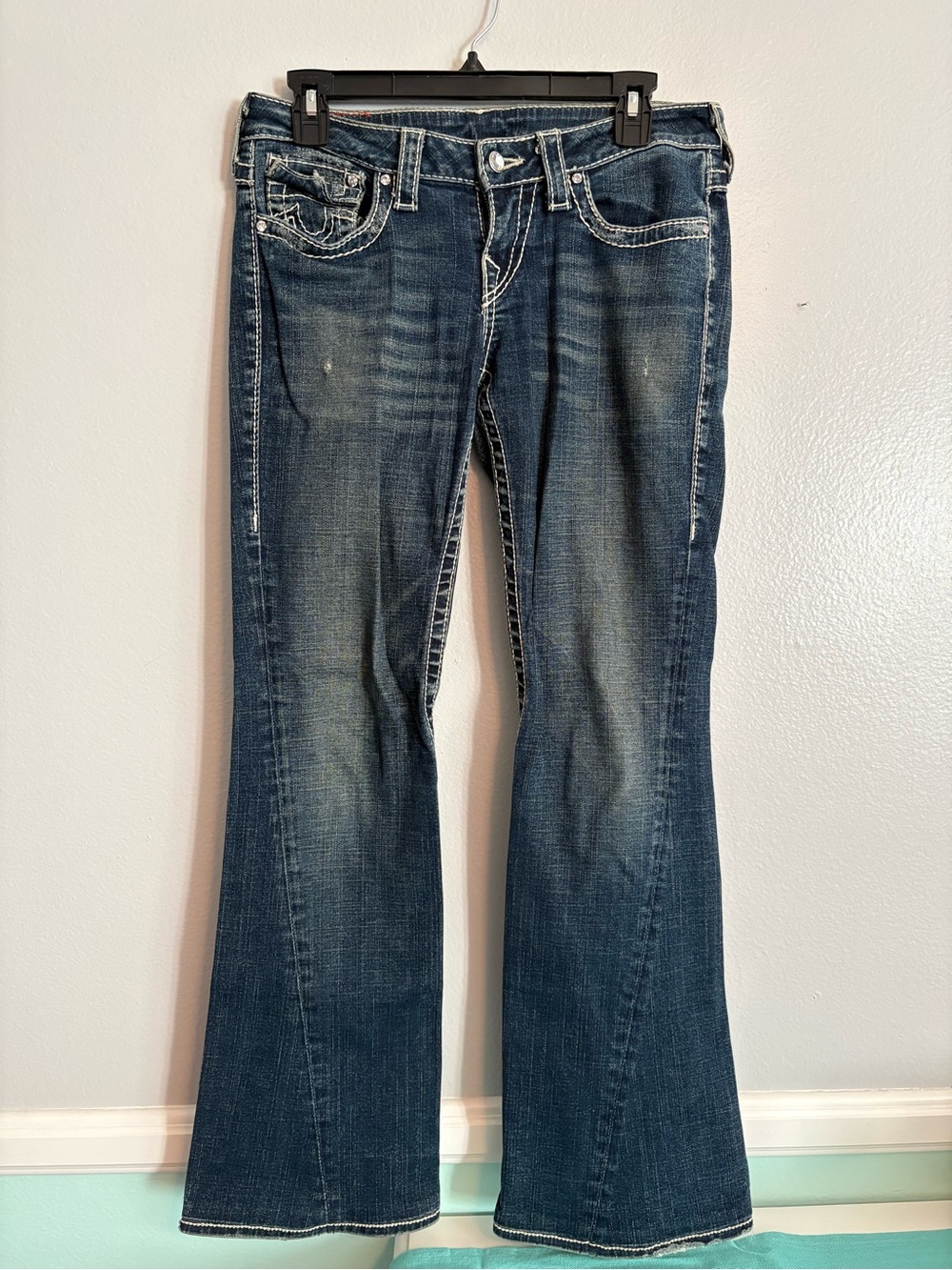 True Religion Women's Dark Blue Flare Jeans